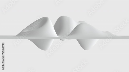 animation of embossed soft wave forms on white background, 4K abstract animation