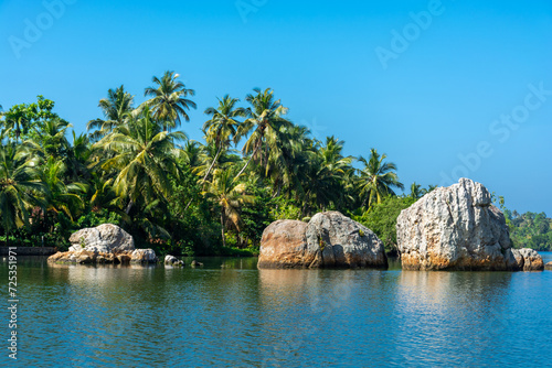 The beautiful shores of Lake Koggala in Sri Lanka. © ArturSniezhyn