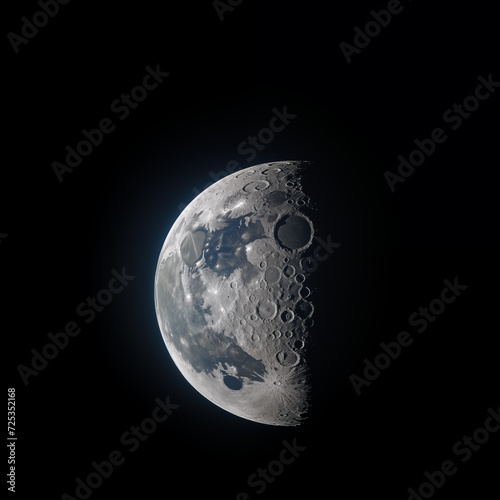 View of Moon Surface from Space. Generative ai