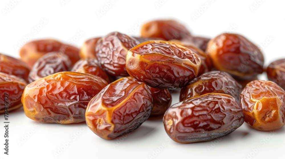 Photo of dried dates on a white background Photo of dried dates on a white background