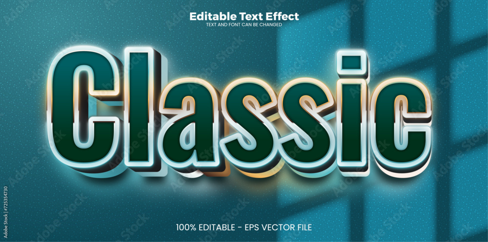 Classic editable text effect in modern trend style
