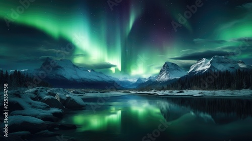 Icelandic spiral northern lights in autumn time
