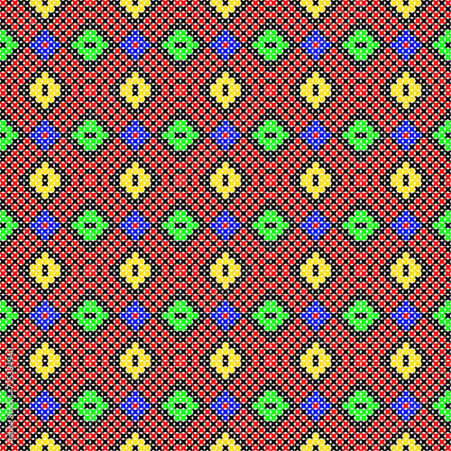 Seamless ethnic pattern in the style of embroidery.