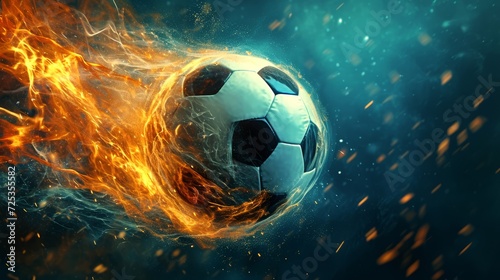 Moving a soccer ball with fire