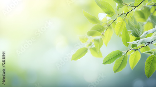 Green leaves background nature abstract for spring and summer season wallpaper  Close up view of nature green leaves on blurred greenery tree background  AI generated