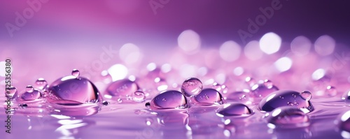 Abstract purple background with water drops. Generative AI.