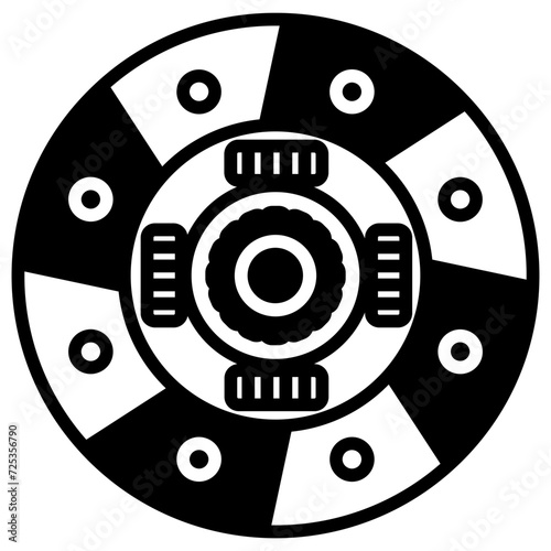 Clutch Disc glyph and line vector illustration