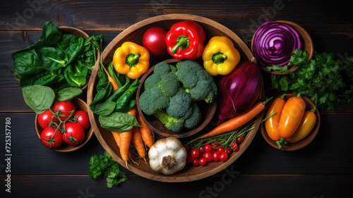 Rustic Veggie Delight on Wooden Table