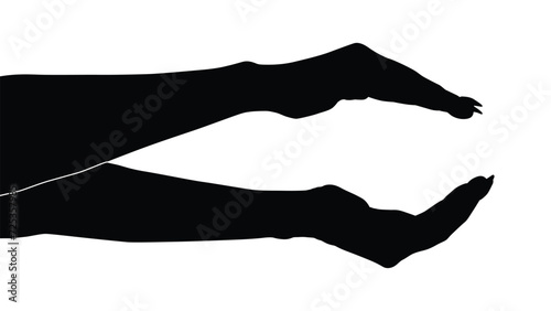 hand silhouette isolated on white, Vector collection of human hands of different gestures, hands gesturing black, Black hands silhouettes, vector illustration
