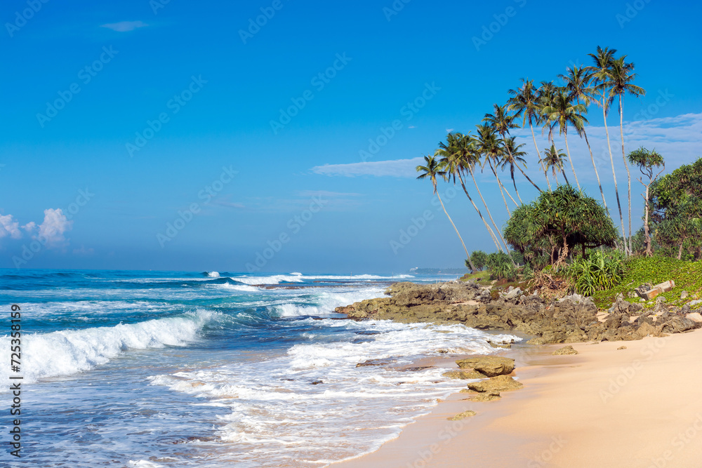 The beautiful coast of the Indian Ocean on the island of Sri Lanka. The beautiful coast of the Indian Ocean on the island of Sri Lanka.
