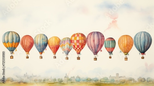 hot air balloons, watercolors --ar 16:9 --v 5.2 Job ID: 6a30db3c-023c-416c-b169-d587564b1fe7