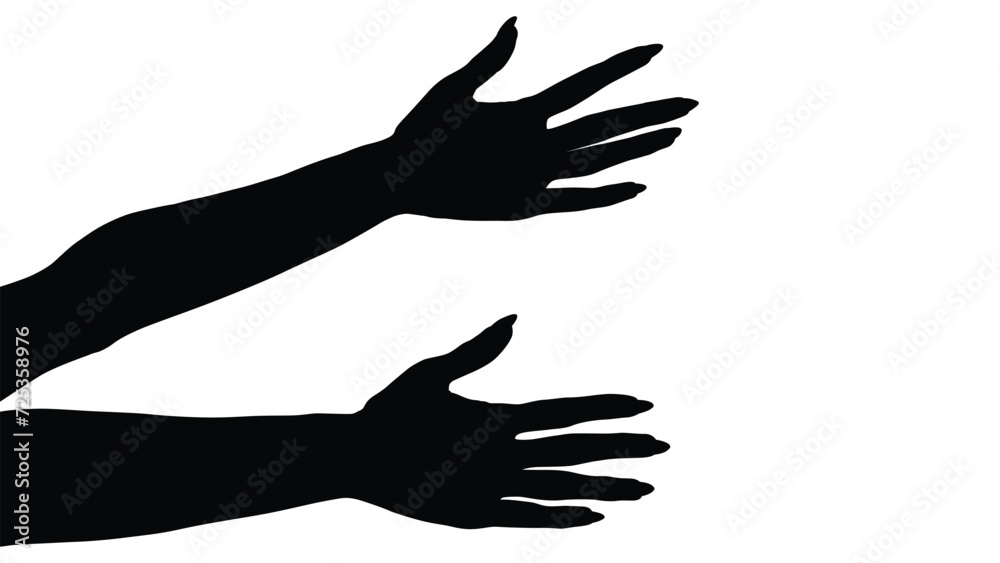 hand silhouette isolated on white, Vector collection of human hands of different gestures, hands gesturing black, Black hands silhouettes, vector illustration hand silhouette isolated on white, Vector collection of human hands of different gestures, hands gesturing black, Black hands silhouettes, vector illustration