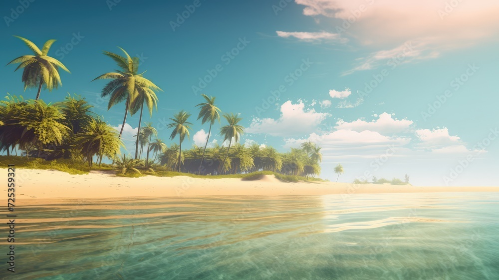 natural white sand beach seascape wallpaper for summer vacation