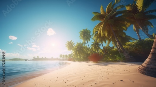 beautiful and natural beach with seascape for summer vacation