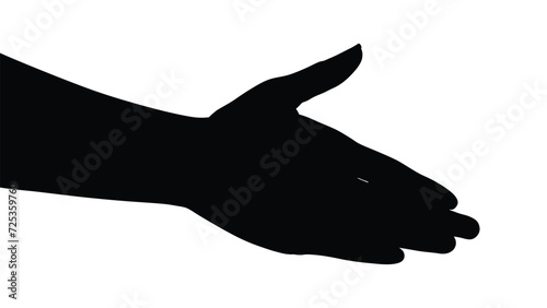 hand silhouette isolated on white, Vector collection of human hands of different gestures, hands gesturing black, Black hands silhouettes, vector illustration