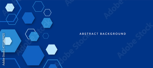 Blue hexagonal abstract three-dimensional background