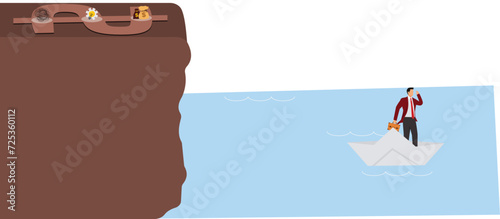 Getting away from it all, Castaway,Currency,Finance,Island, Businessman,