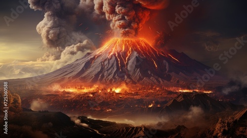 Volcanic eruption, realistic photo --ar 16:9 --v 5.2 Job ID: 488b36ca-0564-4b3e-a2dd-f7c2daf17163