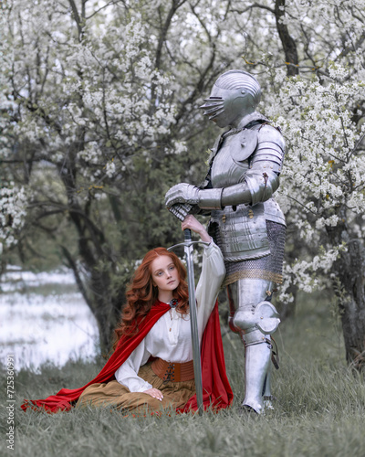 The story of a knight. Farewell to the red-haired beloved on the lake shore