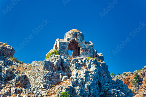 Remains of old fortress and other objects in Alanya, Turkey.