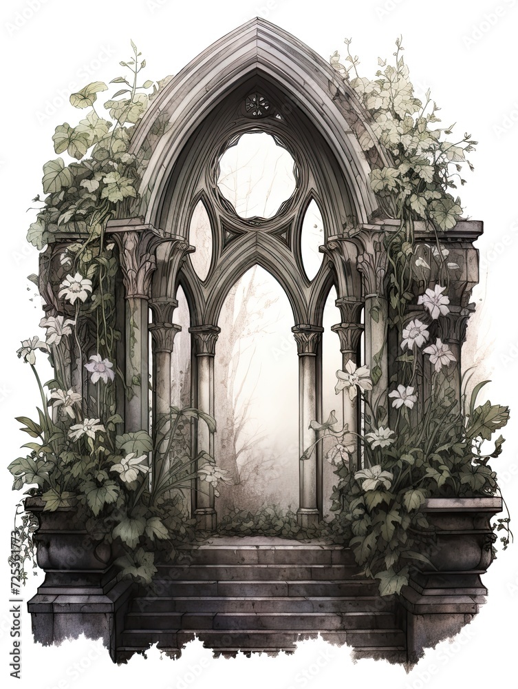Gothic Victorian Botanical Wall Art: Haunted Garden Scenes and Forest Depictions