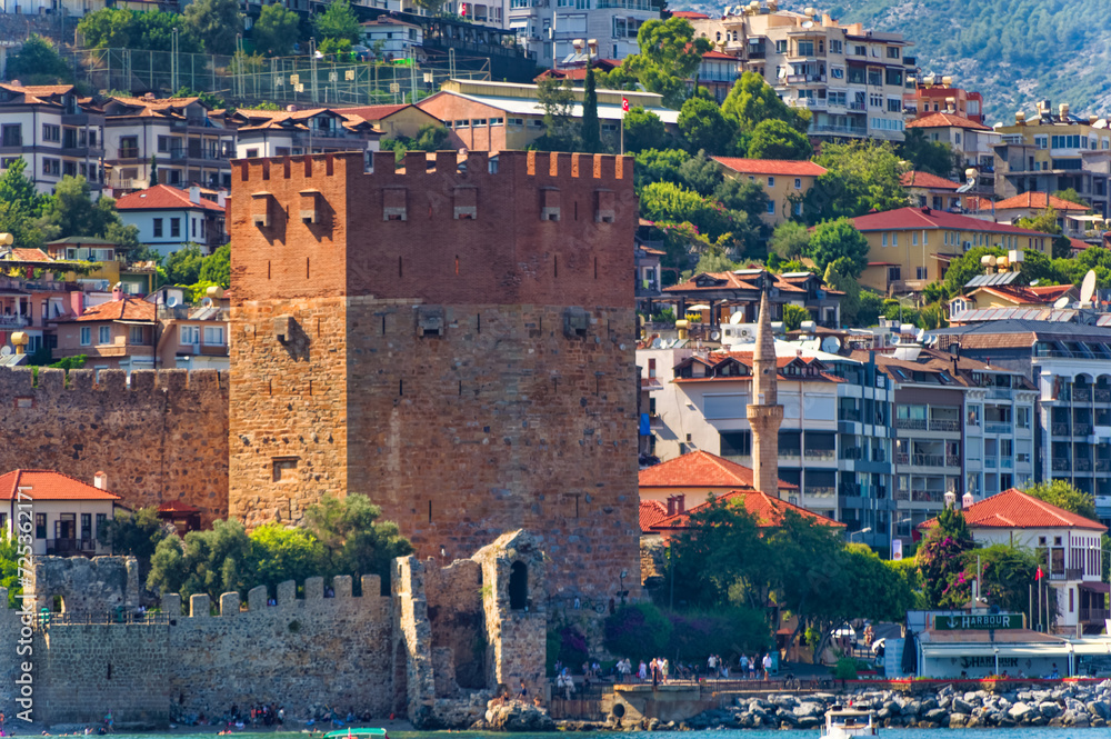 View to the fortress of Alanya, Turkey.