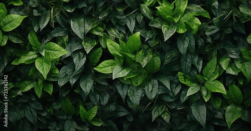 lush green foliage texture  showcasing detailed leaves and vibrant colors