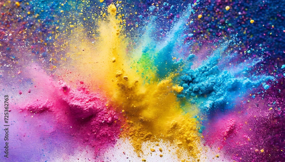 abstract watercolor background, Colored powder explosion. Rainbow colors dust background. Multicolored powder splash background
