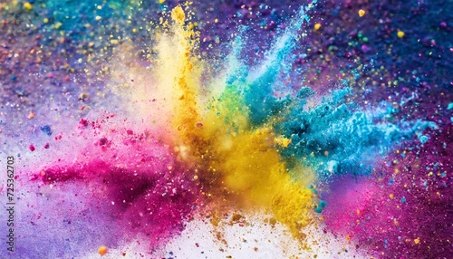 abstract colorful background with splashes  Colored powder explosion. Rainbow colors dust background. Multicolored powder splash background