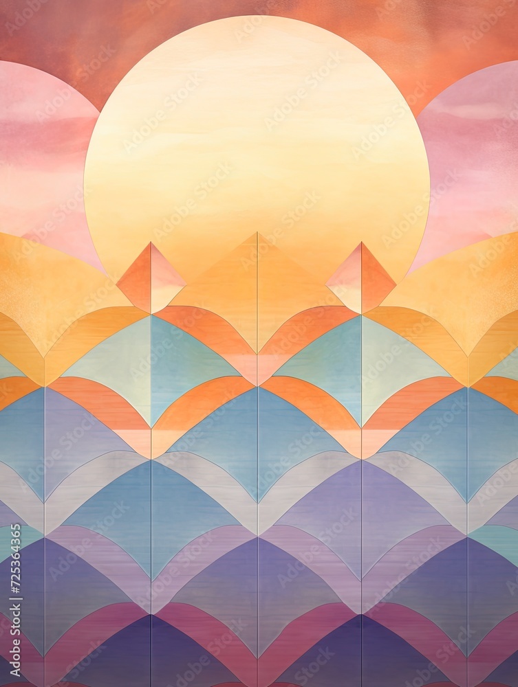 Modern Pastel Geometrics: Golden Hour Sunrise Patterns