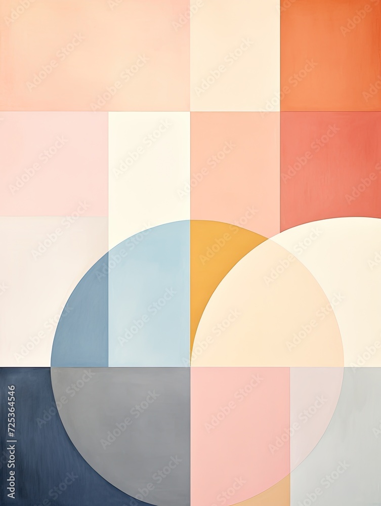 Modern Pastel Geometrics: Tranquil Shapes in Soft Colors Wall Art Design Modern Pastel Geometrics: Tranquil Shapes in Soft Colors Wall Art Design