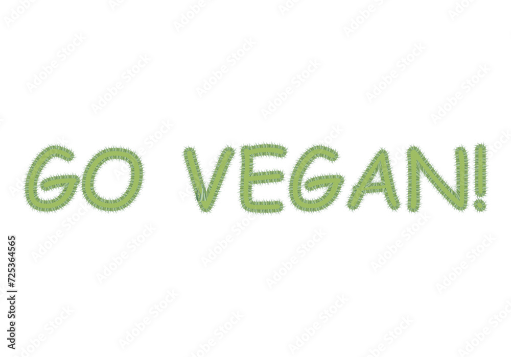Texto verde de sé vegano en fondo blanco. Texto verde de sé vegano en fondo blanco.