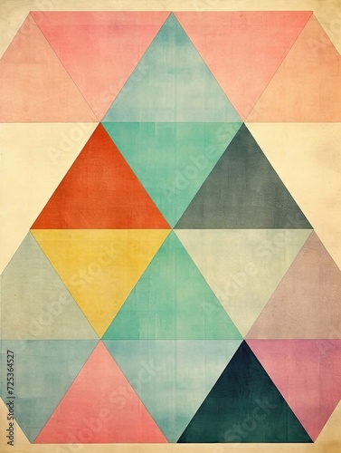 Modern Pastel Geometrics: Vintage Art Print of Pastel Retro Designs