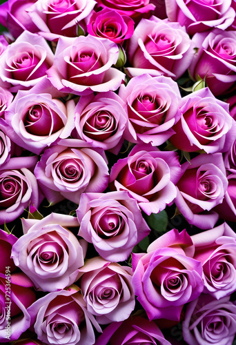 A lot of beautiful purple rose flowers all over the place  for a beautiful bright wall background