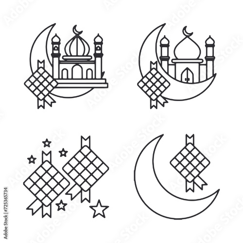set of icons Eid Mubarak