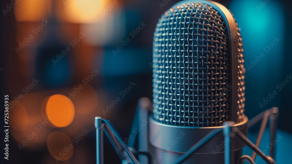 Sound recording. Microphone close-up. Sound recording. Microphone close-up.