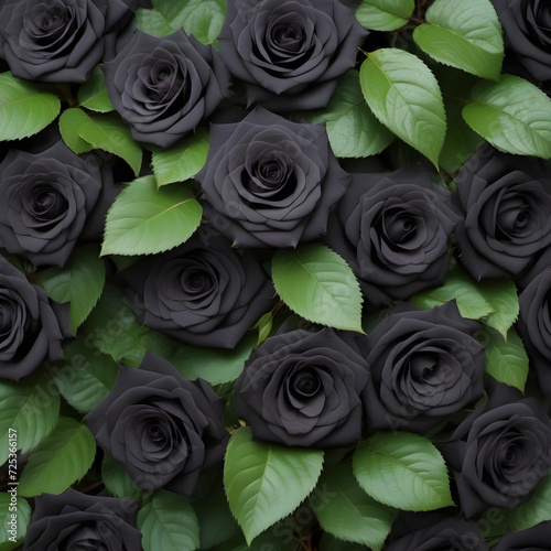 A lot of beautiful black rose flowers all over the place  for a beautiful bright wall background