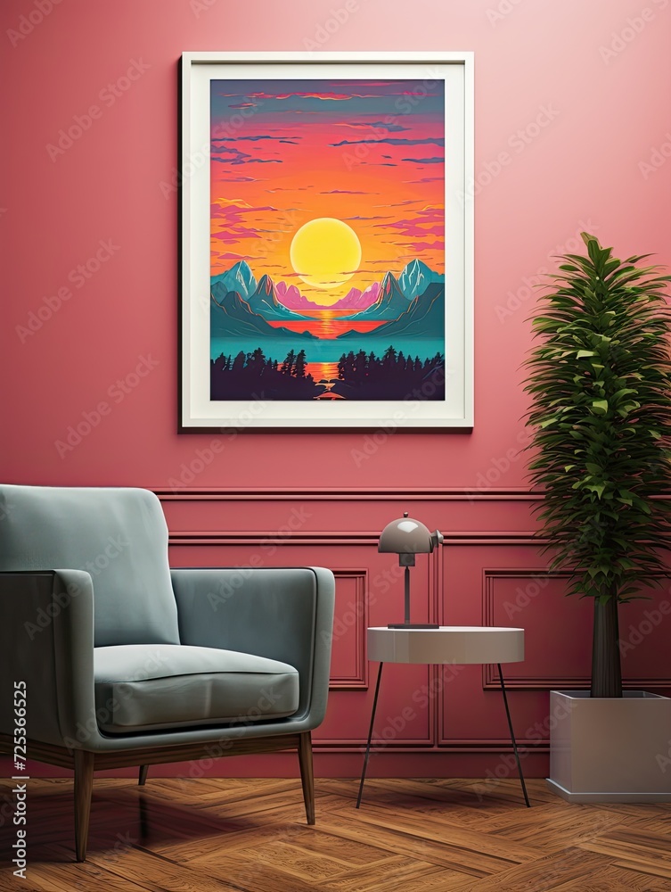 Retro Pop Culture Icons: Coastal Legends of Modern Film - Art Print Retro Pop Culture Icons: Coastal Legends of Modern Film - Art Print