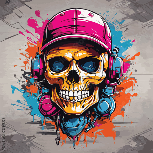 Full Color Skull Vector Art Vibrant Illustration Design