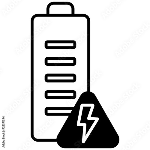 Battery glyph and line vector illustration