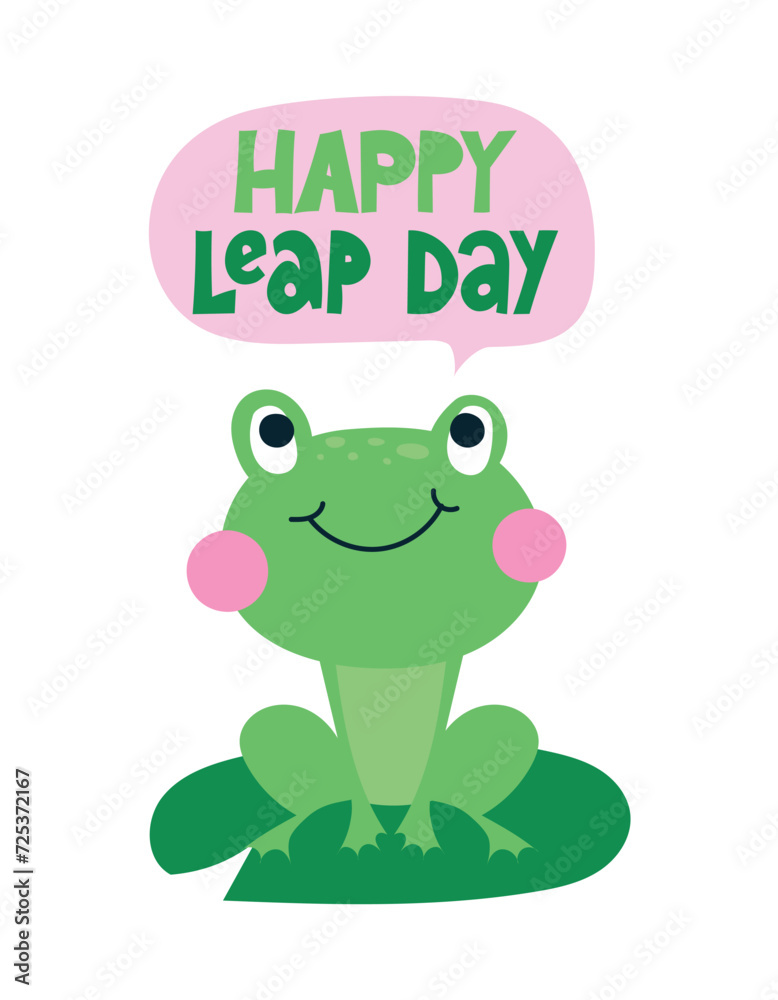 Happy leap day - leap year 29 February calendar page with cute frog. Background Leap day leap year 29 February calendar and froggy illustration vector graphic. Happy leap day - leap year 29 February calendar page with cute frog. Background Leap day leap year 29 February calendar and froggy illustration vector graphic.