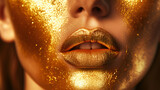 Fashion art Golden skin Woman face