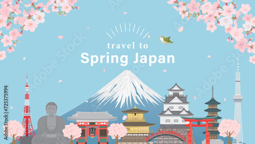 春の日本の街並み（フルHD 16:9サイズ）