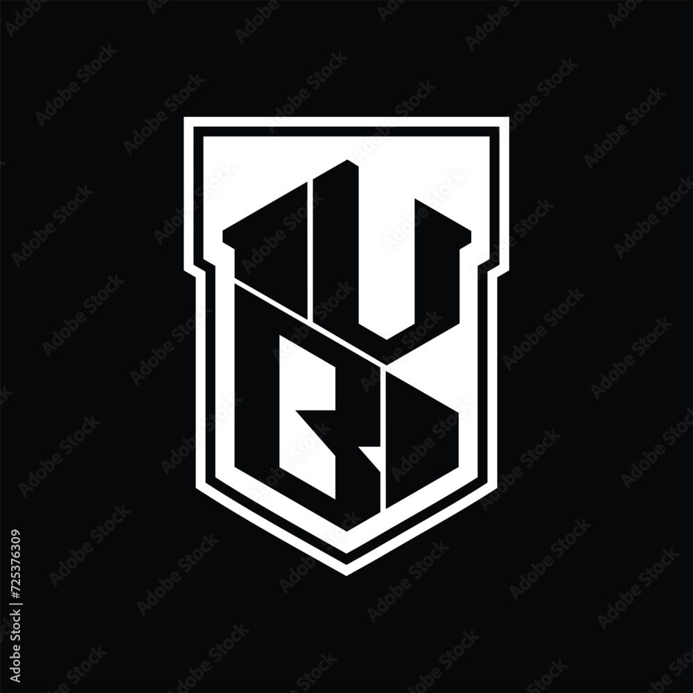 VB Logo monogram hexagon geometric up and down inside shield isolated style design template VB Logo monogram hexagon geometric up and down inside shield isolated style design template