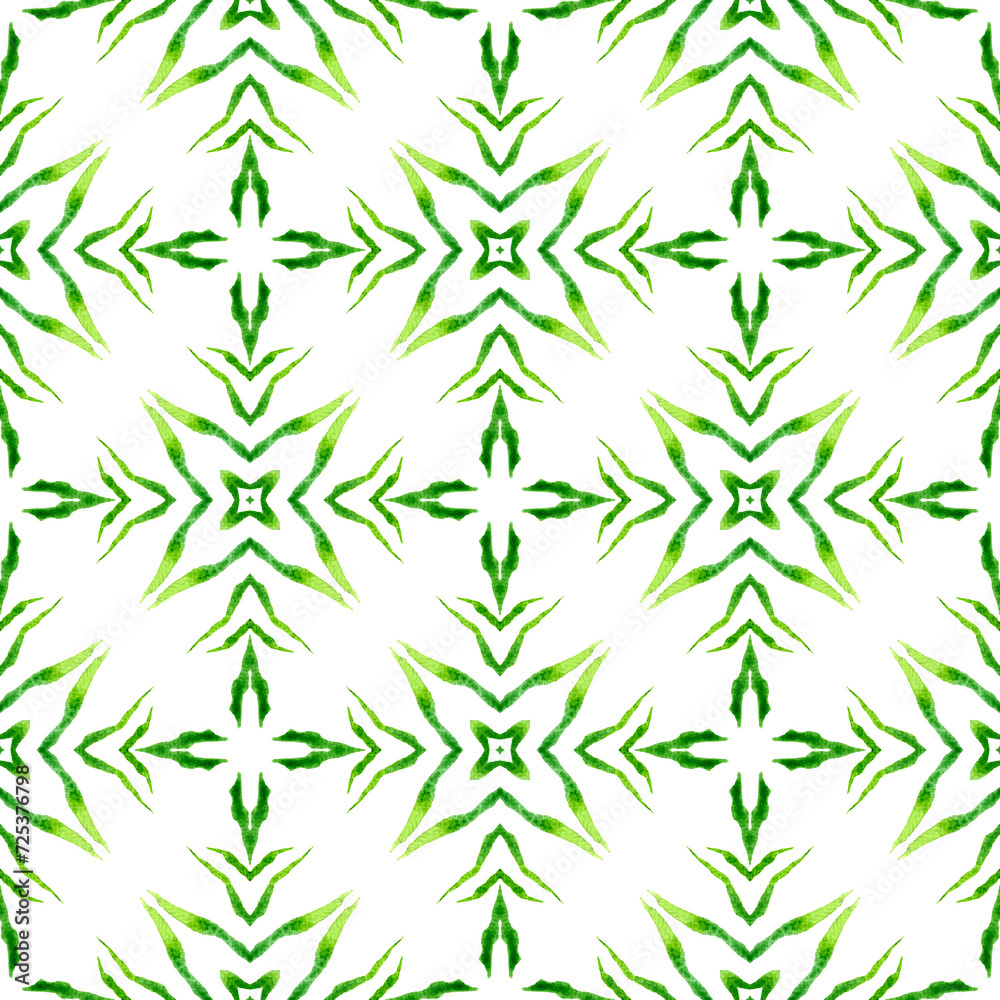 Mosaic seamless pattern. Green perfect boho chic