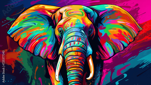 elephant on colorful background photo
