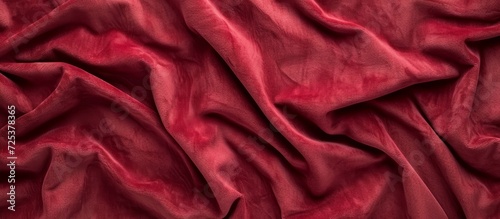 Close-up of red suede texture on seamless velvet fabric, ideal for designers.