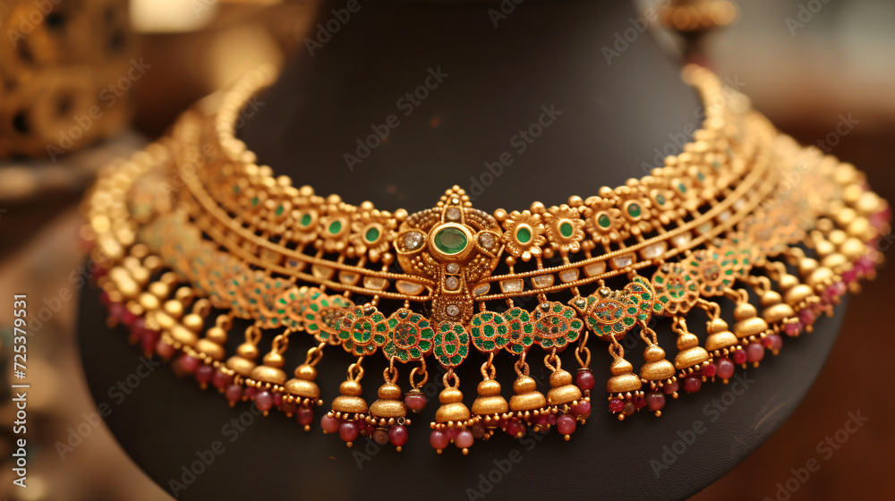 Indian traditional gold necklace