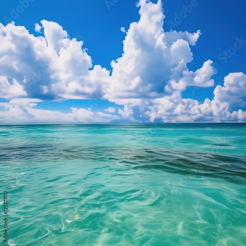 seascape background. sea and sky meet on the horizon. delicate blue color