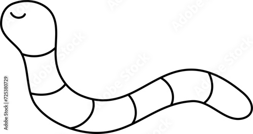 cute worm cartoon lineart
